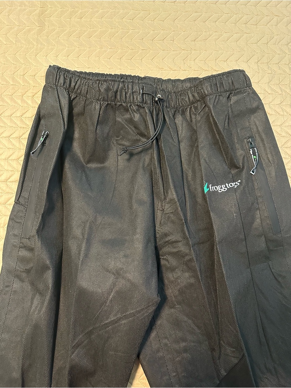NWOT Men's Frogg Toggs Black Lightweight Rain Pants X-Large
